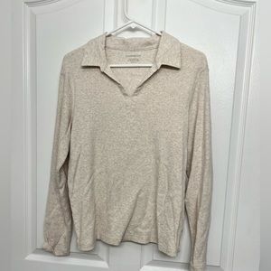 Tan Charter Club collared long sleeve